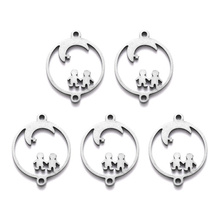 Zawieszka celebrytka do łańcuszka Stal Chirurgiczna Księżyc 17.5x14x1mm