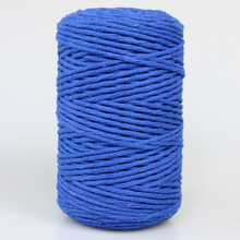 Sznurek bawełniany skręcany do makramy eco szafirowy 3mm