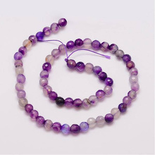 Agat Pasiasty Purple Kamień Jubilerski Fasetowany kula 6mm