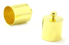 Końcówki Uchwyty do Wklejania rzemienia sznurka Kolor Złoty 14x10mm 9.5mm