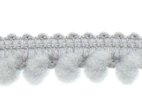 Taśma tasiemka dekoracyjna z pomponami szary 9mm 25m