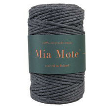Mia Mote Sznurek bawełniany skręcany do makramy eco smoky quartz 3mm
