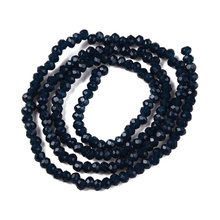 Koraliki Fasetowane Kryształki Szklane Rondelle Morski Granatowy 2.7x1.5mm