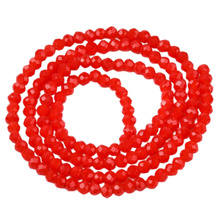 Koraliki Fasetowane Kryształki Szklane Rondelle Czerwony 2.7x1.5mm