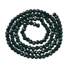 Koraliki Fasetowane Kryształki Szklane Rondelle Butelkowa zieleń 3.8x3mm