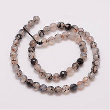 Agat Smoczy Slate Gray Kamień Jubilerski Fasetowany kula 6mm