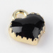 Zawieszka metalowa malowana serce czarne kc gold 8x7.5mm