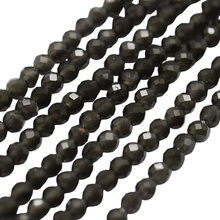 Obsydian Naturalny - kamień ochrony, transformacji i wewnętrznej siły - kula fasetowana 2mm