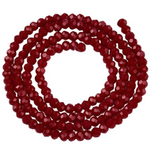 Koraliki Fasetowane Kryształki Szklane Rondelle Bordowy 2.7x1.5mm
