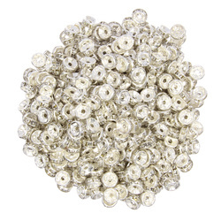 Przekładki z Cyrkoniami Rondelle z Kryształkami Srebrne Crystal 6mm