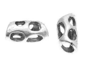 Tunel Przekładka do Rzemienia Shamballa Kowbojska Platyna 15x7mm 20szt
