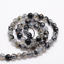 Agat Smoczy Gray Kamień Jubilerski Fasetowany kula 6mm