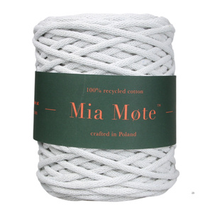 Mia Mote™ / Lush Line / Sznurek Bawełniany pleciony / Do Makramy / +5mm / Grey White