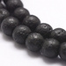 Kamień Jubilerski Lawa Wulkaniczna czarny Kula 6mm