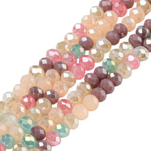 Koraliki Fasetowane Kryształki Szklane Rondelle Miodowa Perła 3x2mm