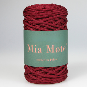 Mia Mote™ ByBag Line Sznurek Poliestrowy matowy płaski bez rdzenia bordowy 3mm
