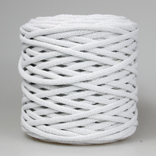 Mia Mote™ / Extra Lush Line / Sznurek Bawełniany pleciony / Do Makramy / 7mm / Grey White