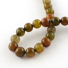 Agat Smoczy Olive Kamień Jubilerski gładki kula 6mm