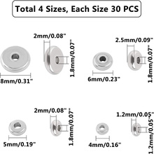 Dysk Przekładka Stal Chirurgiczna 304 mix rozmiarów 4~8x1.2~2.5mm, Otwór 1.2~1.8mm