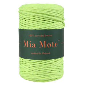 Mia Mote™ Classic Line Sznurek bawełniany skręcany do makramy 2mm lime quartz