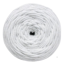 Mia Mote™ / Extra Lush Line / Sznurek Bawełniany pleciony / Do Makramy / 7mm / Grey White