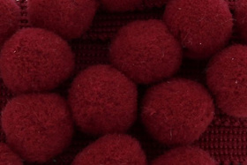 Taśma dekoracyjna gładka z pomponami Pompony Bordowy 40mm 10m