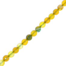 Agat Pasiasty Yellow Kamień Jubilerski Fasetowany kula 6mm