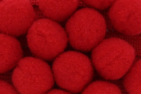 Taśma dekoracyjna gładka z pomponami Pompony Czerwony 40mm 10m