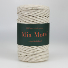 Sznurek bawełniany skręcany do makramy eco moonstone 5mm