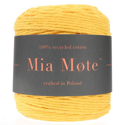 Sznurek bawełniany skręcany do makramy eco żółty 5mm