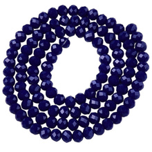 Koraliki Fasetowane Kryształki Szklane Rondelle Kobaltowy 3.8x3mm