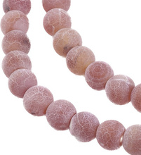 Agat Ognisty Frosted Indian Red Kamień Jubilerski gładki kula 6mm