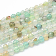 Agat Pale Green Kamień Jubilerski Fasetowany kula 6mm