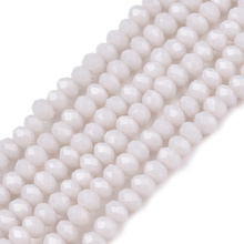 Koraliki Fasetowane Kryształki Szklane Rondelle Jasny Szary 2.7x1.5mm