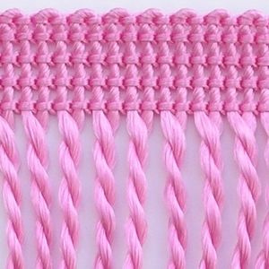 Frędzle Chwosty Na Taśmie Skręcane Wrzosowy 60mm 25m