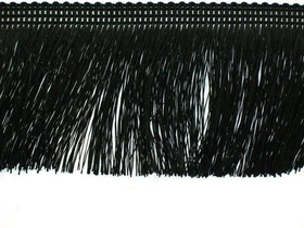 Frędzle cięte Taśma dekoracyjna z frędzlami czarny 60mm