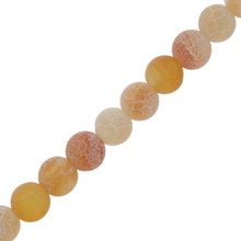 Agat Ognisty Frosted Light Salmon Kamień Jubilerski gładki kula 6mm