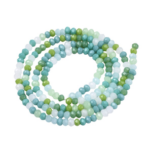 Koraliki Fasetowane Kryształki Szklane Rondelle Perłowy Malachit 3x2mm