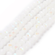 Koraliki Fasetowane Kryształki Szklane Rondelle Biały AB  2.7x1.5mm