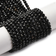 Turmalin Czarny - kamień ochrony i stabilizacji - Kula Fasetowany Koraliki 4mm