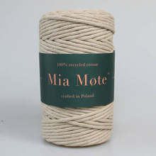Mia Mote™ Classic Line Sznurek bawełniany skręcany do makramy 5mm moonstone