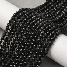 Turmalin Czarny - kamień ochrony i stabilizacji - Kula Fasetowany Koraliki 4mm