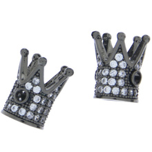 Przekładka Korona black z cyrkonia 12x10mm