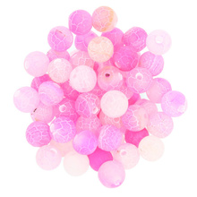 Agat Ognisty Frosted Magenta Kamień Jubilerski gładki kula 6mm