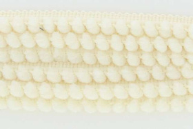 Taśma tasiemka dekoracyjna z pomponami ecru 9mm 25m