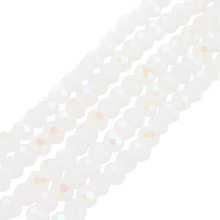 Koraliki Fasetowane Kryształki Szklane Rondelle Biały AB 2.7x1.5mm