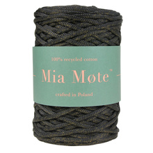 Mia Mote™ ByBag Line Lurex Sznurek Poliestrowy płaski bez rdzenia Czarny ze Złotą nitką 5mm