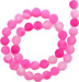 Agat Ognisty Frosted Deep Pink Kamień Jubilerski gładki kula 6mm