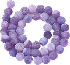 Agat Ognisty Frosted Orchid Kamień Jubilerski gładki kula 6mm