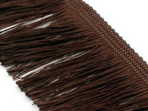 Frędzle cięte Taśma dekoracyjna z frędzlami brązowy 60mm